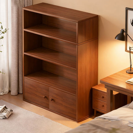 Floor-Standing Bookshelf 4 Tier Sturdy Board Space Saving for Home Office Use