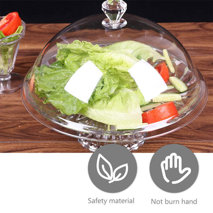 Transparent Fruit Plate with Lid Dustproof Display Stand Pedestal Fruit Bowl for Kitchen