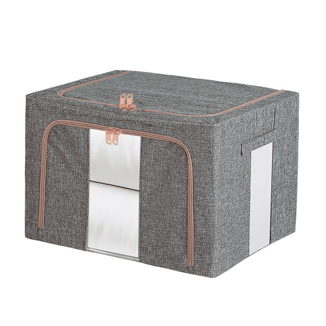 100L Foldable Storage Box Crushed Steel Frame Clothes Quilt Toys Organizer