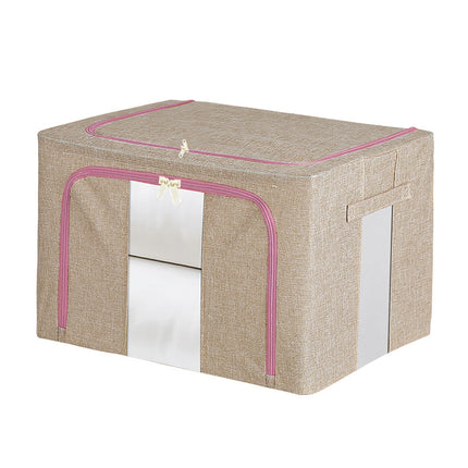 100L Foldable Storage Box Crushed Steel Frame Clothes Quilt Toys Organizer