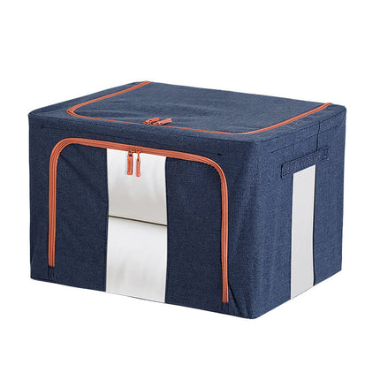 100L Foldable Storage Box Crushed Steel Frame Clothes Quilt Toys Organizer