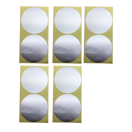 8/13/25/50mm Colour Sticker Dots Adhesive Round Labels Circular Scrapbooking Silver - Aimall