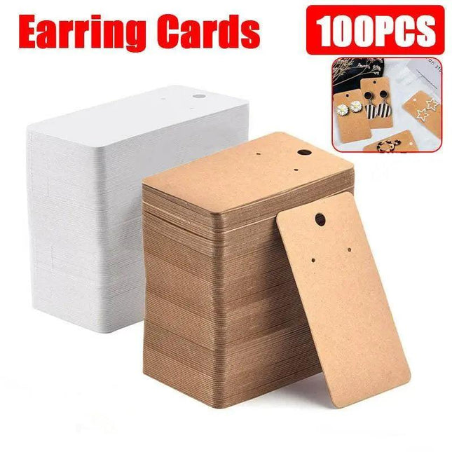 100Pcs Earring Cards Cardboard Paper Jewelry Accessories Display Holder Au - Aimall
