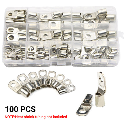 Copper Battery Cable Lug Ring Terminal Assortment Kit with Storage Box