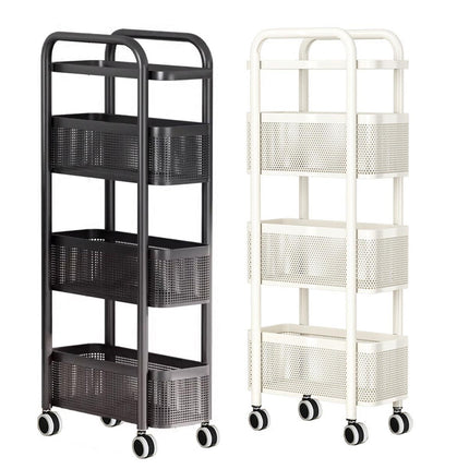 Multi Shelf Bathroom Storage Trolley Organizer with Pull Out Drawer Unit Stand