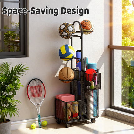 Home Sports Equipment Storage Rack for Mats Balls Sports Equipment Sturdy