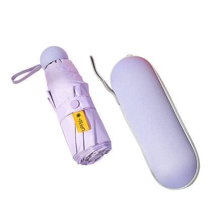 Portable Foldable Umbrella with Zipper Storage Bag Travel Commuter Rain-Proof