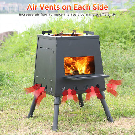 Camping Cassette Stove Portable Windproof Folding Gas Burner For Outdoor BBQ