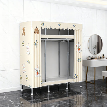 Fabric Wardrobe Closet Organizer 165x45x170cm Durable for Bedroom Storage Use
