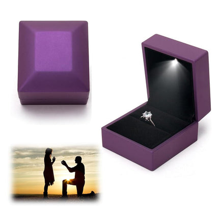 LED Light Jewellery Storage Box with Flip-Top Design for Ring