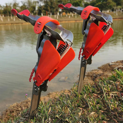 Automatic Fishing Rod Holder Spring Cast Starter Floor Mount Rod Stand Support