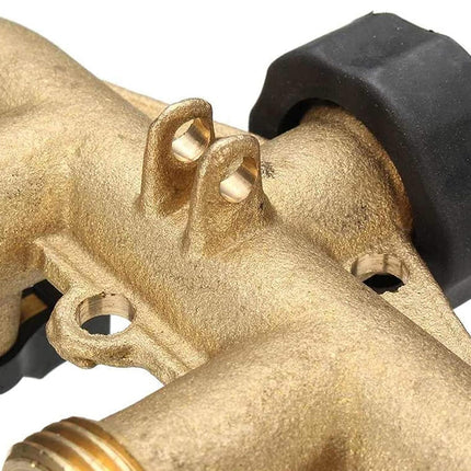 4Way Solid Brass Hose Splitter Quick Connector Shut Off Valves 3-4 Tap Outlet