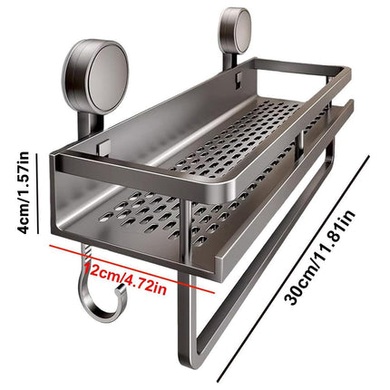 Suction Cup Storage Rack Bathroom Wall Mounted Organizer Shower Toiletry Holder