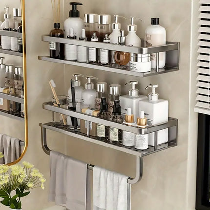 Suction Cup Storage Rack Bathroom Wall Mounted Organizer Shower Toiletry Holder