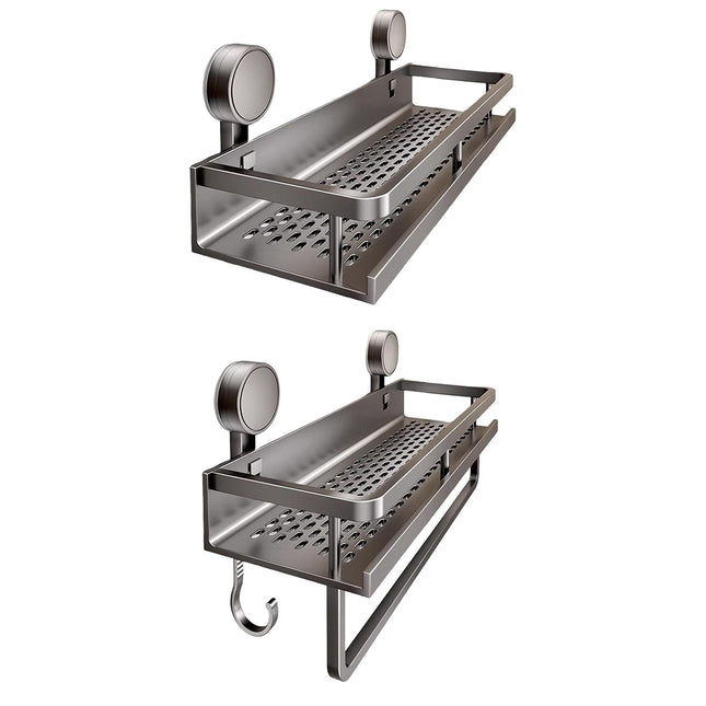 Suction Cup Storage Rack Bathroom Wall Mounted Organizer Shower Toiletry Holder