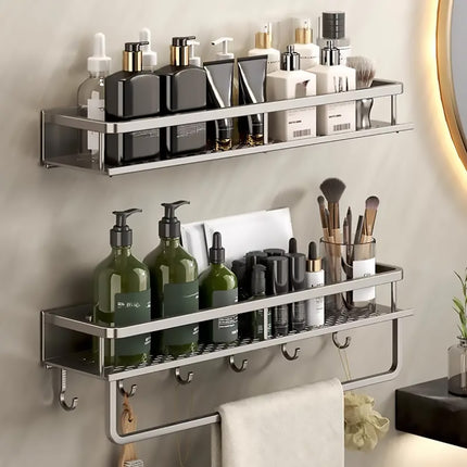 Suction Cup Storage Rack Bathroom Wall Mounted Organizer Shower Toiletry Holder