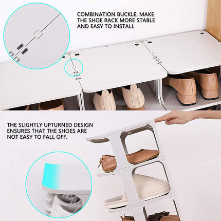4/5Tier Shoe Rack Organizer Shelf Space Saving Storage Stand For Entryway Home