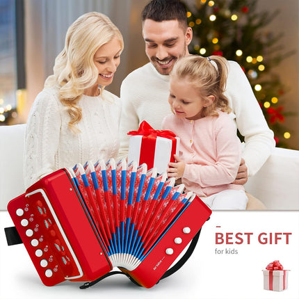 Portable 7-Key Accordion for Kids Beginners Early Music Education Home School