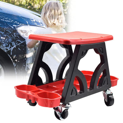 Heavy Duty Car Detailing Stool Chair Auto Workshop Bench with Storage Tray Seat