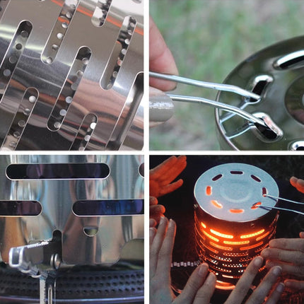 Mini Gas Warming Stove Stainless Steel Camping Portable Stove Heat Cover Use