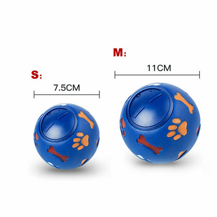 7.5cm Dog Pet Fun Tough-Treat Ball Tumbler Mental Food Dispenser Feeder Puzzle Toy