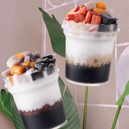 50pcs Dessert Packing Boxes 300ml 500ml Clear Takeout Cup Containers for Cake