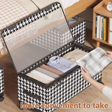 Under Bed Storage Box with Wheels Dustproof Large Capacity for Bedroom Storage