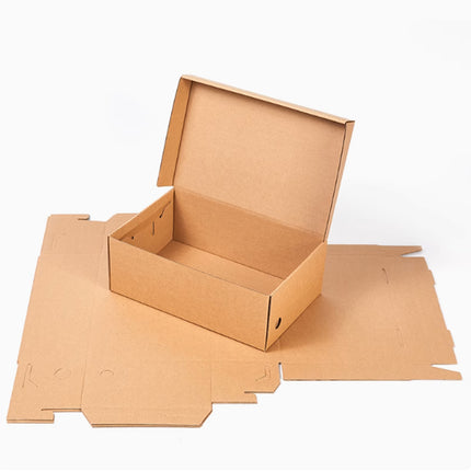 20pcs Kraft Paper Shoe Boxes Clamshell Storage Box for Men Women Shoes Organizer