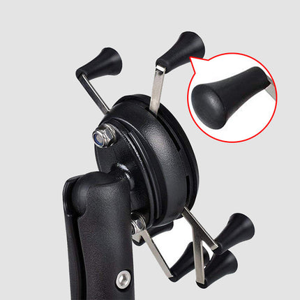 Universal Motorcycle Phone Holder Six Claw Mount Shockproof Silicone Grip Stand