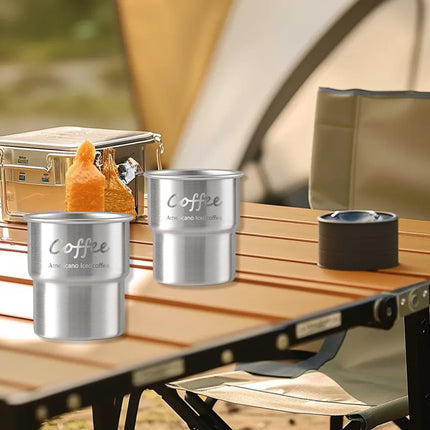 6PCS Stainless Coffee Steel Cups 300ml Portable Food-Grade for Home Office Cafe