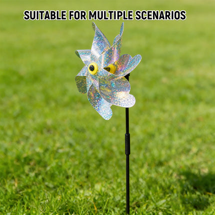 10PCS Reflective Windmill Bird Repeller Garden Stake Spinner Outdoor Plant Protection