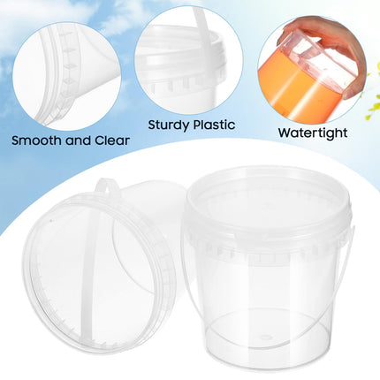 20PCS Food-safe Plastic Sealed Containers 750/1500ml with Lids Transparent