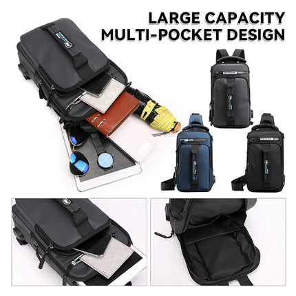 Large Capacity Multi Functional Shoulder Bag with USB Port Water Resistant