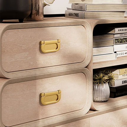 Flat Handle Ring Drawer Cabinet Pull Gold Furniture Door Handle Modern Style