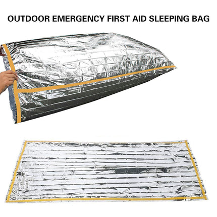 2PCS Outdoor Emergency Survival Sleeping Bag Blanket Keep Warm Reflection