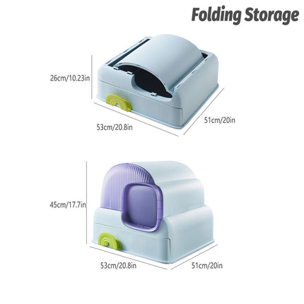 Fully Enclosed Cat Litter Box Cloud House Cat Toilet Odor Control Easy Cleaning