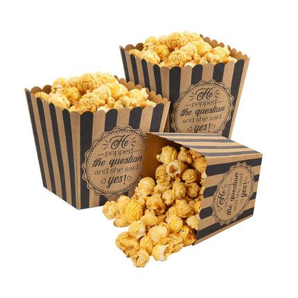 48pcs Popcorn Boxes Striped Paper Retro Candy Containers Movie Party Birthday