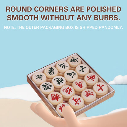 Chinese Birch Wood Chess Set with Laser-Engraved Pieces and Board