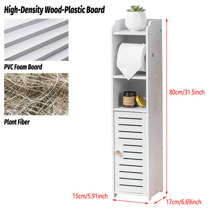 Narrow Bathroom Storage Cabinet Waterproof Multifunctional Toilet Vanity Storage