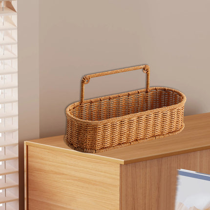 Bathroom Kitchen Multi-Tier Storage Rack Plastic Rattan Height Sturdy Waterproof