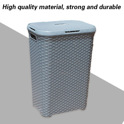 Laundry Basket Plastic Rattan Style Large Capacity Clothes Toy Storage Organizer