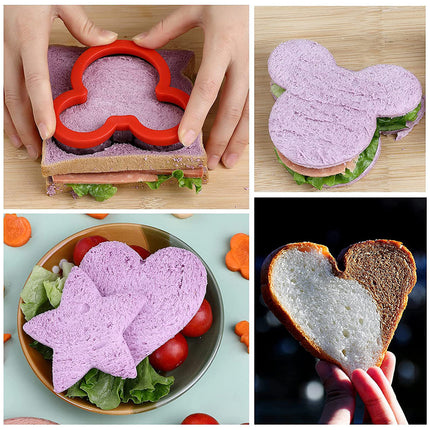 12PCS Sandwich Cutters Cartoon Cookie Molds Food Grade For Baking Decoration