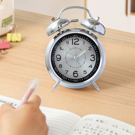 Extra Loud Metal Bell Alarm Clock Rechargeable For Heavy Sleepers Wake-Up