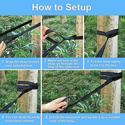Outdoor Camping Hammock with Adjustable Strap Portable Hanging Bed Travel Swing