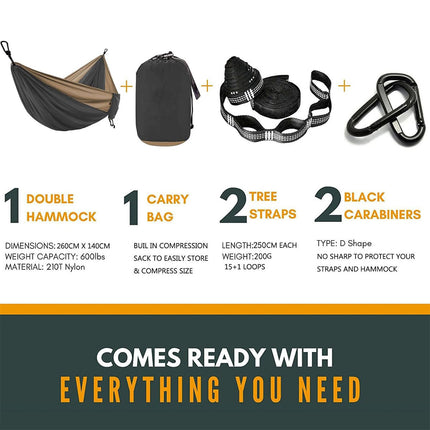 Outdoor Camping Hammock with Adjustable Strap Portable Hanging Bed Travel Swing