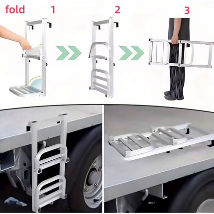 Folding Aluminum Alloy Truck Ladder 2-Step 120kg for Van SUV Cargo Access Use