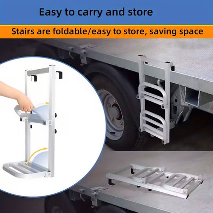 Folding Aluminum Alloy Truck Ladder 2-Step 120kg for Van SUV Cargo Access Use
