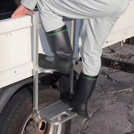Folding Aluminum Alloy Truck Ladder 2-Step 120kg for Van SUV Cargo Access Use