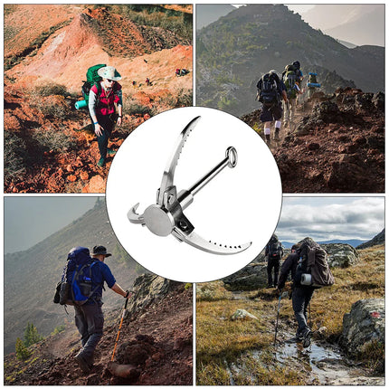 Outdoor Folding Grappling Hook Stainless Steel Claw Tool for Camping and Hiking