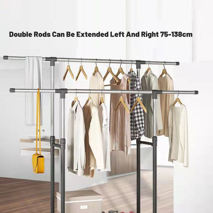 Clothes Drying Rack Adjustable Height Telescopic Stable Base Space-Saving